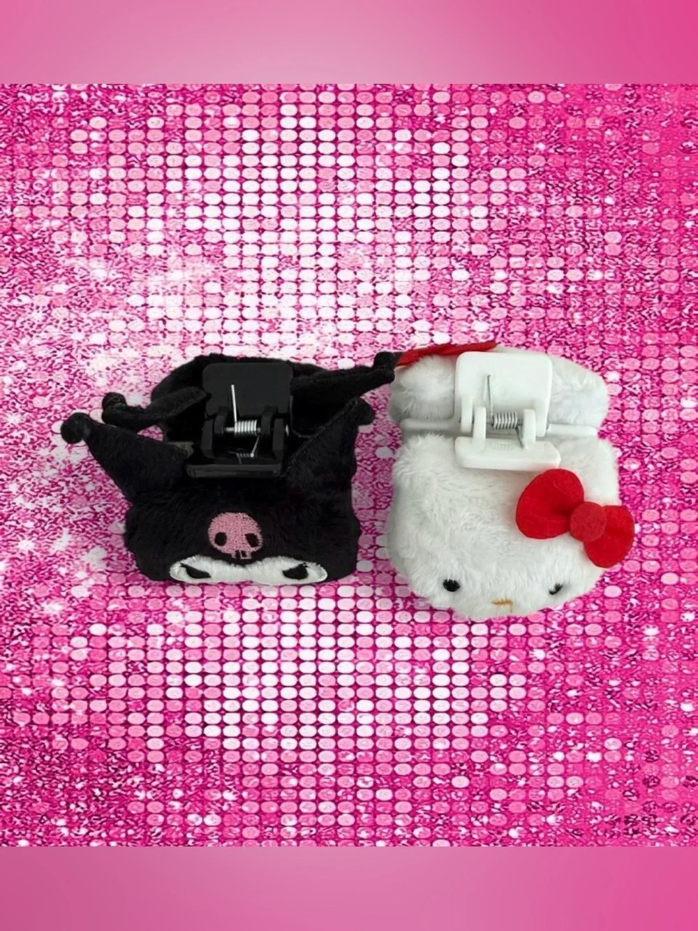 Sanrio Hello Kitty and Kuromi hair clips mini plush claw clips